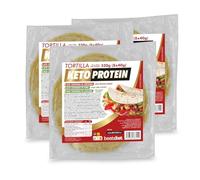 Keto Protein BestDiet - Tortillas de blé avec -35% de glucides en moins que les tortillas conventionnelles, 22% de protéines en plus, 3 paquets de 8 tortillas mexicaines, 320 g
