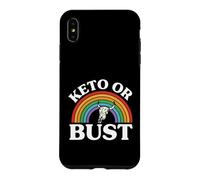 Ketogenic Diet Keto Or Bust Western Cow Skull Retro Coque pour iPhone XS Max