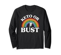 Ketogenic Diet Keto Or Bust Western Cow Skull Retro Manche Longue