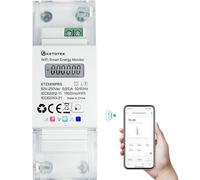 KETOTEK Compteur d'énergie connecté Wi-Fi, Contrôle bidirectionnel, Compteur electrique monophasé Rail DIN 5(65) A 90-250V, Mesure production photovoltaique, Alexa Google Assistant Compatible