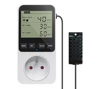 KETOTEK Digital Contrôleur Humidité/Température, Prise Hygrostat avec Sonde, Regulateur D'humidité 230V avec Alarme pour Incubateur Serre Humidificateur Déshumidificateur