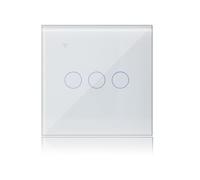 KETOTEK Intelligent Interrupteur Connecté 3 Gang 1 Voies Compatible avec Alexa, WiFi Interrupteur Tactile Panneau en Verre Blanc avec Fonction de Minuterie, Tuya/Smart Life App Contrôle