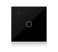 KETOTEK Interrupteur Tactile WIFI Noir 1 Gang 1 Voies Compatible avec Alexa | Interrupteur Connecté Contrôle de Tuya/Smart Life APP, Neutre/sans Neutre Disponible, Fonction minuteur