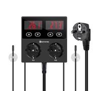 KETOTEK KT99pro Double sortie de contrôleur de température numérique 10A Relais Chauffage Refroidissement Thermostat Prise contrôlée avec capteur pour brassage de reptiles Fermentation