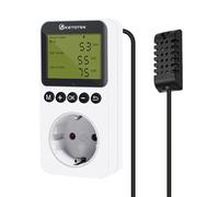 KETOTEK Prise Hygrostat Numérique avec Sonde, Contrôleur Humidité 220V pour Reptile Terrarium Couveuse Incubateur Serre, Régulateur Humidité Prise pour Humidificateur Déshumidificateur