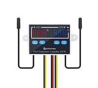 KETOTEK Regulateur de Temperature 220V Thermostat avec 2 étanche Sondes, Controleur de Temperature Numerique Incubateur Couveuse Chauffage Refroidissement Version améliorée