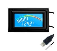 KETOTEK Thermomètre d'affichage à pointeur Numérique USB, DC 4V-25V LCD Jauge de Température avec NTC Sonde étanche, Celsius/Fahrenheit -50℃~110℃ pour PC Ordinateur Voiture Moto Aquarium