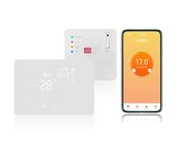 KETOTEK Thermostat sans Fil avec RF Récepteur WiFi pour Chaudiere Gaz/Chauffage au Sol à Eau 5A 220V, Intelligent Thermostat Kit pour Chaudiere Compatible avec Alexa, Contrôle de Tuya/Smart Life App