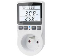 KETOTEK Wattmètre Prise Compteur d'Énergie, Consommation d'Énergie avec 11 Modes, Écran LCD Rétroéclairé, Compteur d'Énergie Électrique pour Économie d'Energie, Surcharges de Protection, 3680W