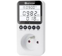 KETOTEK Wattmètre Prise Compteur d'Énergie, Consommation d'Énergie avec Écran LCD Rétroéclairé, Prise de Consommation Électrique Protection Contre Les Surcharges 3680W