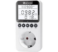 KETOTEK Wattmètre Prise Compteur d'Énergie, Écran LCD Rétroéclairé, Prise Consommation Electrique, Surcharges de Protection, 3680W MAX