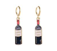 Kette Mit Ohrringe Silber Bier und Wein Glas Anhänger Ohrringe Party Ohrringe Dekoration Ohrringe Edelstahl Stecker (B, 0.8x3.2cm)