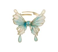 Ketten Mit Bracelet papillon réglable pour femme - Bague papillon réglable - Convient pour la fête des mères Thanksgiving - Bijoux pour femme (B, taille unique)