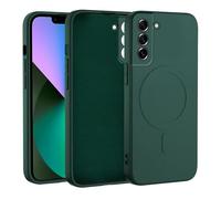 KetteTech Magnétique Coque pour Samsung Galaxy S21 FE Compatible avec MagSafe, Silicone Liquide Ultra Mince Étui de Protection Antichoc, Vert Nuit