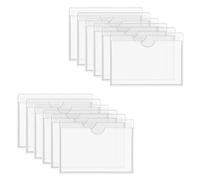 Kettion - Lot de 12 pochettes autocollantes pour cartes de visite - 10 x 15 cm - PVC Transparent