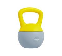SPORTNOW Kettlebell 6kg - Collaboration Aosom.fr x FFHandball - haltère avec poignée antidérapante pour fitness musculation cardio, gris et jaune