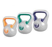 GORILLA SPORTS® Kettlebell - Poids de 2 à 20 kg, Individuel/Ensemble, avec Poignée, Avec/Sans Support, Plastique, en Couleurs - Bouilloire de Poids, Haltère à Boule, Entraînement, Musculation, Fitness