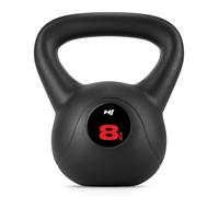 Kettlebell en Vinyle Antidérapant 8 kg Hop-Sport, Bouilloire de Poids avec Poignée, Haltère à Boule pour Entraînement à Domicile