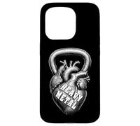 Kettlebell Funny Gym Heavy Metal Heart Fitness Coque pour iPhone 15 Pro