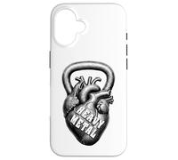 Kettlebell Funny Gym Heavy Metal Heart Fitness Coque pour iPhone 16