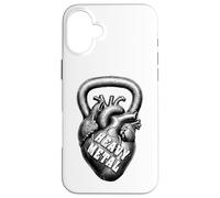 Kettlebell Funny Gym Heavy Metal Heart Fitness Coque pour iPhone 16 Plus