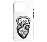 Kettlebell Funny Gym Heavy Metal Heart Fitness Coque pour iPhone 16 Pro