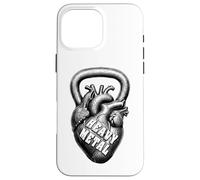 Kettlebell Funny Gym Heavy Metal Heart Fitness Coque pour iPhone 16 Pro Max