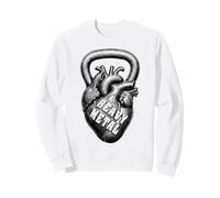 Kettlebell Funny Gym Heavy Metal Heart Fitness Sweatshirt