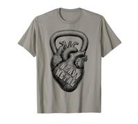 Kettlebell Funny Gym Heavy Metal Heart Fitness T-Shirt