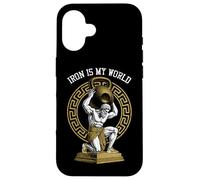 Kettlebell Greek God Gym Iron My World Funny Workout Muscle Coque pour iPhone 16
