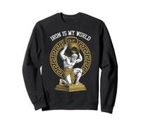 Kettlebell Greek God Gym Iron My World Funny Workout Muscle Sweatshirt