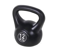Kettlebell - HOMCOM - 12 kg - avec poignée ergonomique - musculation, entraînement - 27 x 21 x 31 cm - noir