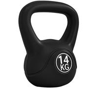 Kettlebell - HOMCOM - 14 kg - avec poignée ergonomique - musculation, entraînement - 27 x 21 x 31 cm - noir