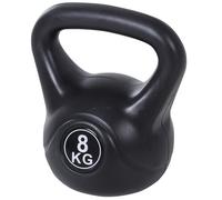 Kettlebell - HOMCOM - 8 kg - avec poignée ergonomique - musculation, entraînement - 22 x 17 x 24 cm - noir