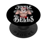 Kettlebell Jingle Bells Père Noël Gym Lifting Entraînement PopSockets PopGrip Adhésif