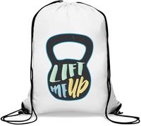 Kettlebell Lift Me Up Sac de gym avec cordon de serrage Blanc