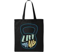 Kettlebell Lift Me Up Work Out Sac fourre-tout en coton naturel écologique Noir, Noir , Taille unique