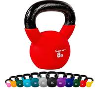 MOVIT Kettlebell Pro, haltère sphérique en Fonte avec revêtement en néoprène, 12 Variantes : 2 à 24 kg, testé au Niveau des substances nocives, haltère d'élan, 8 kg Rouge