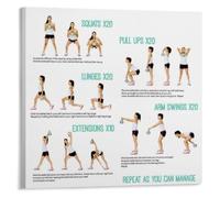 Kettlebell Poster Full Body Exercises Canvas Wall-Art Room Decor | Swing clean press snatch goblet squat Turkish get up lunge row core moves (Framed,16x24inch(40x60cm))