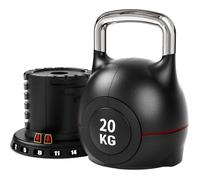 Kettlebell Réglable 20 kg 7-en-1 Musculation Noir