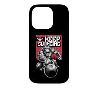 Kettlebell Singe Keep Swinging Chimpanzé Gym Singe Coque pour iPhone 14 Pro