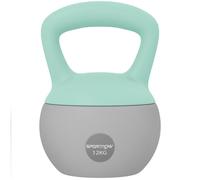 SPORTNOW Kettlebell 12kg - Collaboration Aosom.fr x FFHandball - haltère avec poignée antidérapante pour fitness musculation cardio, gris et vert