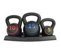 Kettlebells 5, 10 et 15 livres - set complet avec poignée ergonomique antidérapante pour entraînement maison efficace