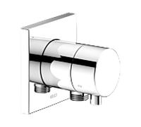 KEUCO IXMO Vanne d'inversion à encastrer 3 consommateurs, raccord de flexible avec poignée Comfort, sans arrêt, rosace carrée, 59548011102, Couleur: Chromé