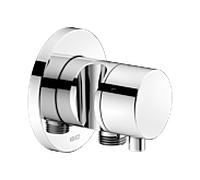 KEUCO IXMO Vanne d'inversion à encastrer 3 consommateurs, raccord de flexible, poignée Comfort et support de douche, avec arrêt, rosace ronde, 59549011201, Couleur: Chromé