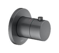 Keuco 59553130001 mitigeur thermostatique à encastrer, rond, noir chromé brossé