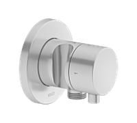 KEUCO IXMO Vanne d'inversion à encastrer 2 consommateurs, raccord de flexible, poignée Comfort et support de douche, avec arrêt, rosace ronde, 59557171201, Couleur: finition aluminium