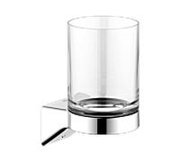KEUCO AVENO porte-verre 14650019000 avec verre en cristal véritable, à coller/visser, chromé