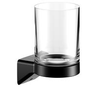 KEUCO AVENO Porte-verre, verre en cristal véritable, 14650379000, Couleur: Noir Mat