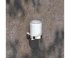 KEUCO AVENO Seifenspender 14652019000 avec verre satiné, à coller/visser, chromé / blanc